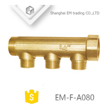 EM-F-A080 3/4" male union brass 3 way copper water manifold